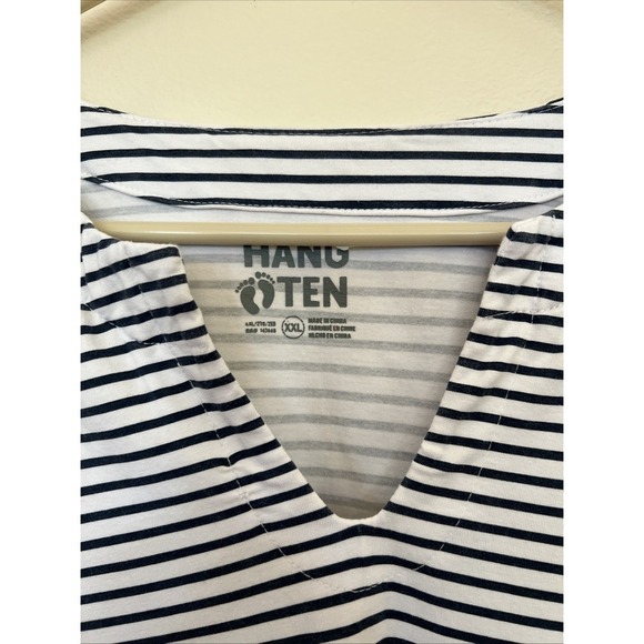 Hang 10 striped dress women's size XXL blue white pockets classic sailor - Picture 2 of 9